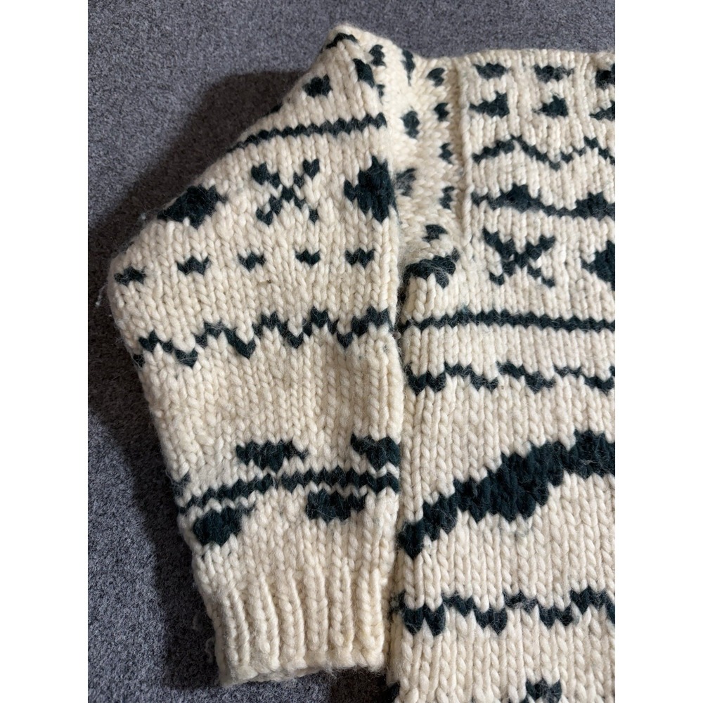 Vintage Fab Hand Knit Wool Canada Cowichan Cardigan Women's M/L - Picture 10 of 13
